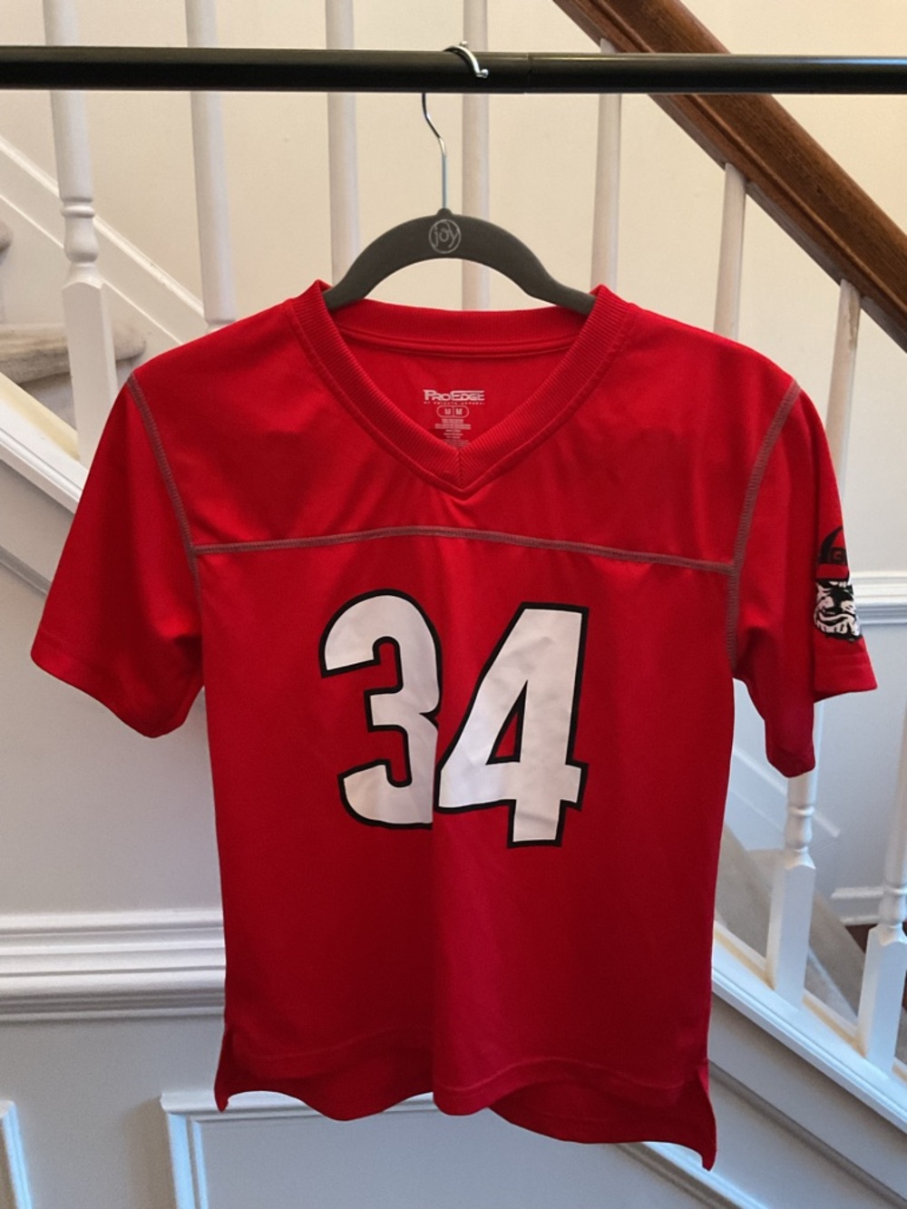 Pro Edge Georgia Bulldogs Red Kids Football Jersey with White Number 34